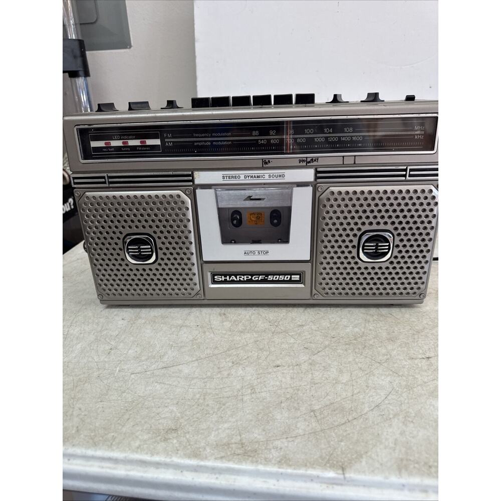 VTG Sharp GF-5050 Boombox Radio Cassette & Recorder Very Rare Works